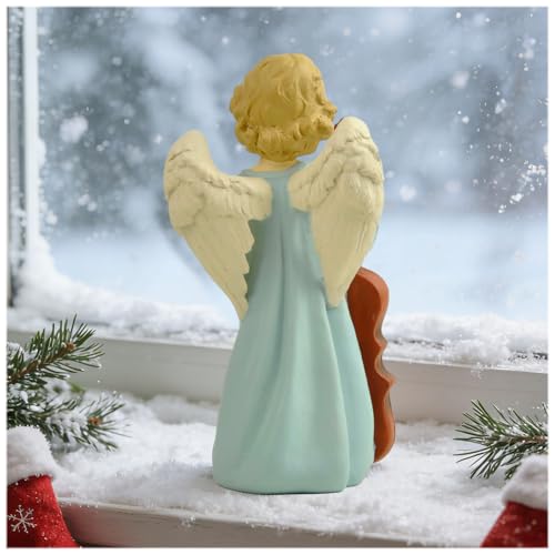 Cello Angel Figurine, 7.09 Inch Resin Musical Spiritual Decor 7.09'' Angel Playing Cello