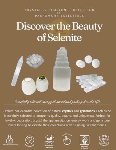 Pachamama Essentials Large Selenite Tower 8" Tall Skyscraper Healing Crystal Stone Reiki Meditation Energy Protection