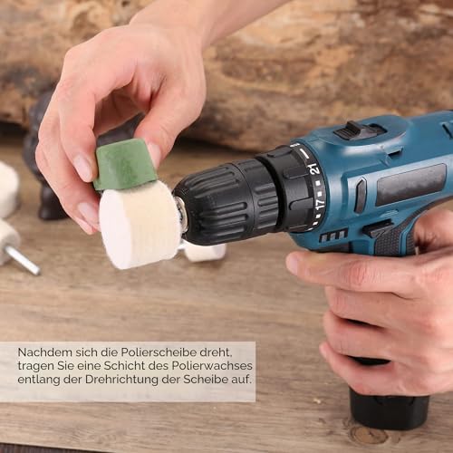 Polishing Attachment for Cordless Screwdriver Polishing Disc, 11 Pieces Brush Set Conical Cotton Velvet Polishing Pad Wheel Polishing Cone Polishing Buffing Pad with 2 Pieces Polishing Paste for Metal | 11pcs bürsten satz konischer baumwollsamt Polierp...