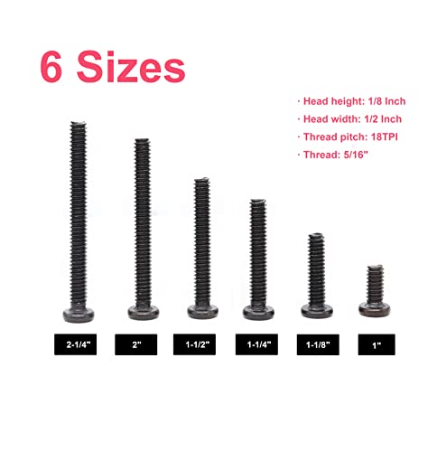 cSeao 5/16"-18 black hex socket cap screws and hex nuts assortment kit in multiple lengths