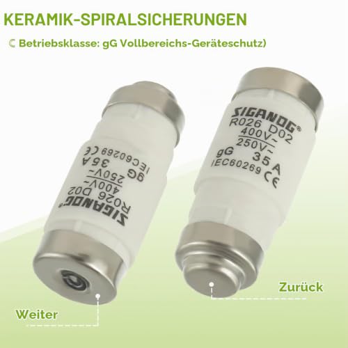 35A D02 Neozed Fuses, D0 Type Fuse Insert, gL/gG 400VAC (Pack of 10) 35A