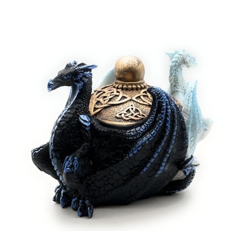 RUSTIX Dragon Yin Yang Trinket Box – Dual Dragons Decorative Celtic Jewelry Box, Gothic Fantasy Keepsake Organizer, Perfect Dragon Lover Gift for Home Decor