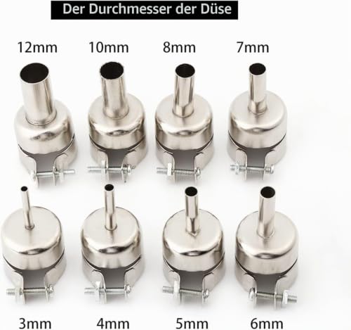 8 Pieces/Set Heat Gun Nozzle Kits Mouth Tips for Hot Air Soldering Station Repair Tools