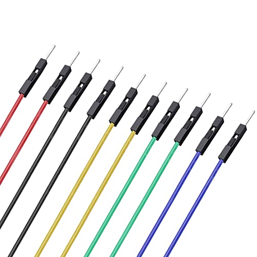 Test Hook Clips to Breadboard Male Jumper Wires (Pack of 10) | Soft flexible silicone, test leads for electrical testing