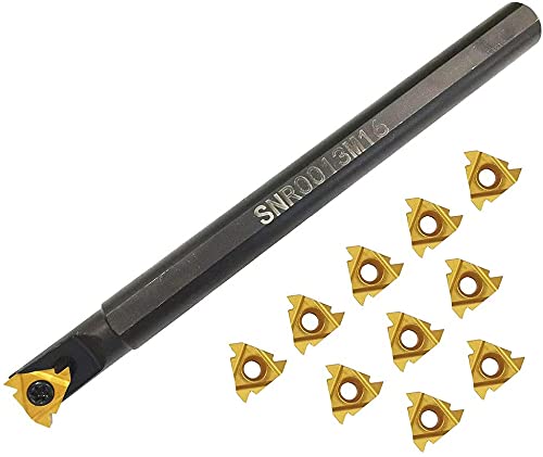 [Australia - AusPower] - SNR0013M16 CNC Lathe Internal Threading Boring Bar Turning Tool Holder With 10pcs 16IR AG60 Carbide turning insert 