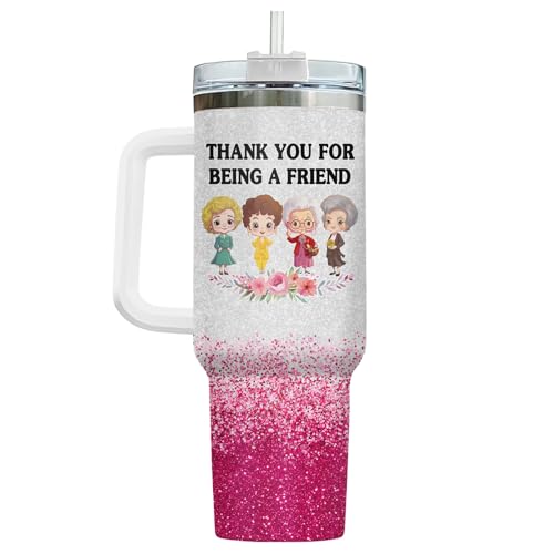 34HD Golden Squad Thank You 40 oz Tumbler with Handle, Back to School Gift Thank You For Being A Friend