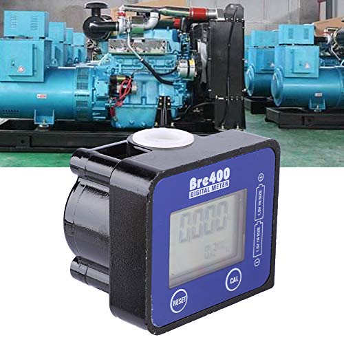 Dioche Flow Meter 1/2" Flow Water Sensor Meter 1% Accuracy LCD Display Gas Fuel Oil Flow Meter Petrol Blue