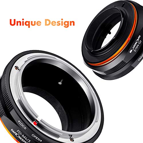 K&F Concept FD to M4/3 Lens Mount Adapter Ring Compatible for Canon FD Lens to Micro Four Thirds M43 Olympus Pen and Panasonic Lumix Cameras with Matting Varnish Design