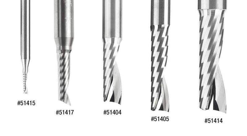 Amana Tool - 51404 Solid Carbide CNC Spiral 'O' Flute, Plastic Cutting 1/4 Dia x 3/4 x 1/4 1/4 D x 3/4 CH x 1/4 SHK (51404)