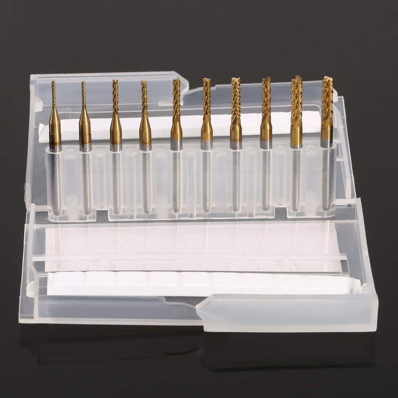 [Australia - AusPower] - 10 Pieces Milling Cutter 1.0-3.0 mm Titanium Coated End Mill Carbide CNC Cutting Inserts Tools 
