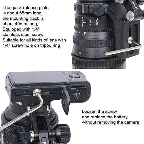 iShoot Metal Retractable Camera & Telephoto Zoom Lens Bracket Holder, Foldable Long Focus Lens Support Stand Bayonet Protector with Quick Release Plate Compatible with Arca-Swiss Fit Tripod Head Clamp