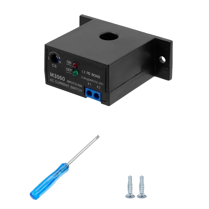 [Australia - AusPower] - Semetall Current Sensing Switch Normally Open Current Sensing Relay Adjustable AC 0.2A -50A(M3060) 0.2-50A M3060 