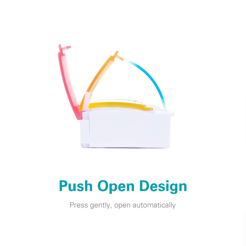 [Australia - AusPower] - Sukuos AM PM Weekly 7 Day Pill Organizer 2 Times A Day, Large Daily Pill Box with Easy Push Button Design, Detachable Pill Case for Medicine/Vitamin/Fish Oil/Supplements (Rainbow) Rainbow & Rainbow 