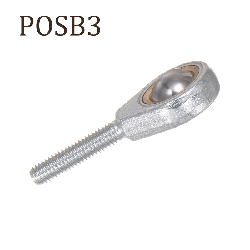 [Australia - AusPower] - 4pcs POSB3 Rod End Joint Bearing - [3/16" Bore, 10-32 UNF Right Hand Thread] Male Rod End with Jam Nuts, 45# Carbon Steel 3/16 4 
