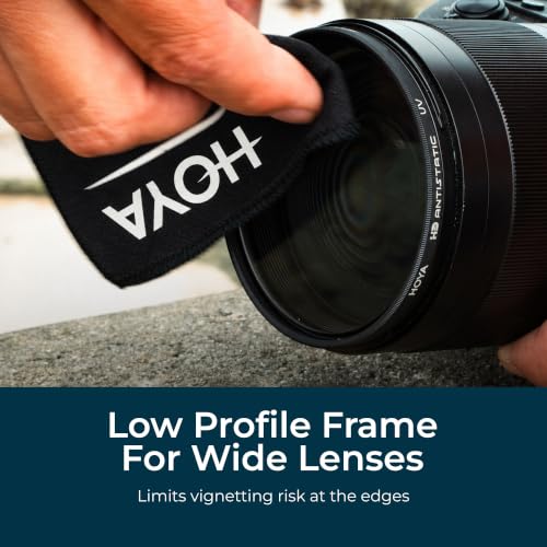 HOYA 52mm HD Antistatic UV Lens Filter, Hardened Glass, Dust Repelling