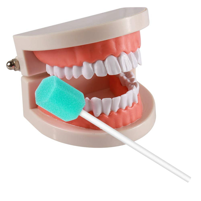 [Australia - AusPower] - Disposable Mouth Swabs Sponge - Unflavored & Sterile Oral Swabs Dental Swabsticks for Mouth Cleaning (50PCS? 50sky blue 