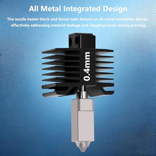 0.4mm P1P/P1S Complete Hardened Steel Hotend Kit, Full Assembly Print Head Hot End Kit with Thermistor, Ceramic Heater and Fan for Bambu Lab P1P, P1S 0.4mm P1 Series