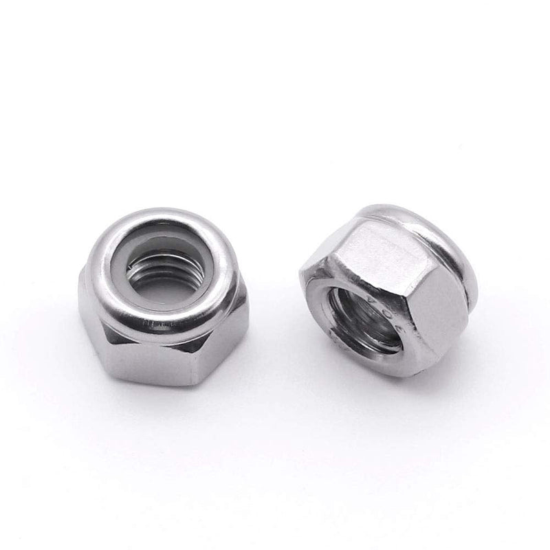 [Australia - AusPower] - 3/8"-16 Nylon Insert Hex Lock Nuts, Allen Hex Drive, 304 Stainless Steel 18-8, Full Thread, Coarse Thread UNC, Pack of 10 3/8"-16 