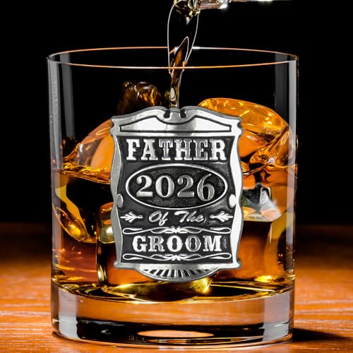 English Pewter Company 11oz Father Of The Groom Tumbler Old Fashioned Whisky Rocks Glass Personalised With Your Year – Perfect Wedding Party Gifts For Your Groomsmen – Gift Box [WD006]