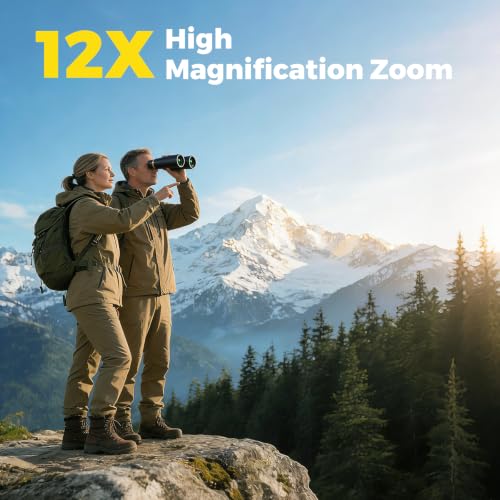 12x42 Binoculars for Adults High Powered Waterproof with Large View Black