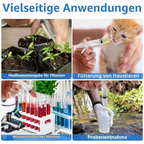 Plastic Colostrum Syringes 10 ml, Pack of 20 Colostrum Syringes | Reusable Plastic Syringe 10 ml Syringe Sterile Individually Packed Food Syringes for Garden & Pet Care