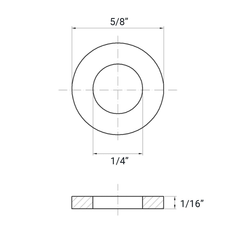 [Australia - AusPower] - 100PCS 1/4" Black Stainless Steel Flat Washers, Metal Washers for Screws and Bolts, Black Zinc Plated 1/4" 