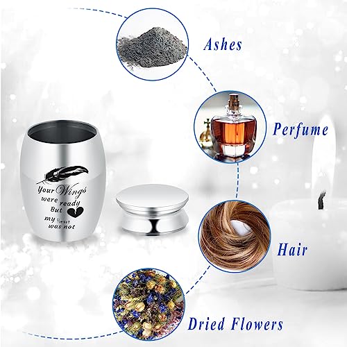 Small Urns for Ashes Keepsake Cremation Urn with Wings Charm Minis Personal Funeral Urn for Pet or Human Ashes Memorial Ash Keepsake (Silver Wings 40 * 30mm) Silver Wings 40*30mm