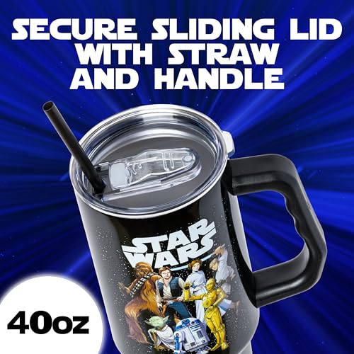 Silver Buffalo Star Wars, Double Walled Stainless Steel Tumbler, 40oz Star Wars Original Trilogy