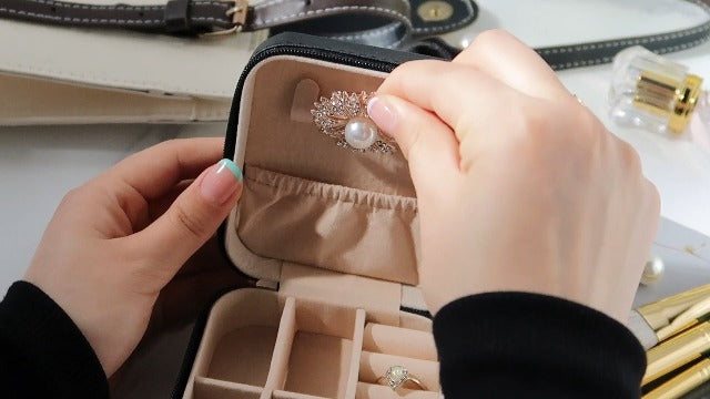 Yinkin 9 Pcs Travel Jewelry Case Boxes Small Jewelry Travel Mini Organizer with 9 Pcs Hair Scrunchies, Bridesmaid Women Girls Earring Ring Storage Gift(Black) Black