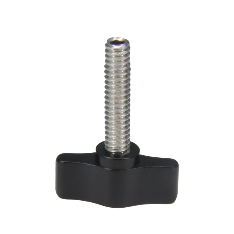[Australia - AusPower] - Zeberoxyz 4pcs 1/4"-20 x 1" Thumb Screws Stainless Steel with Black Aluminum Knob Standard/Coarse Thread Thumbscrew-Length: 1" (Size: 1") 1" 