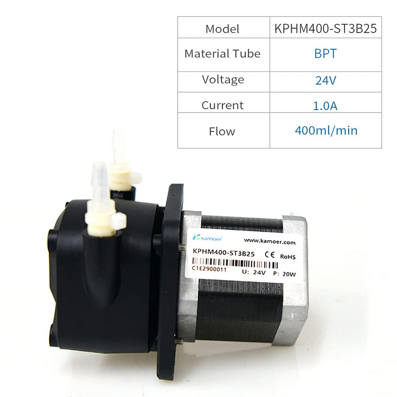 Kamoer KPHM400-ST high Flow Stepper Motor peristaltic Pump 24V Variable Speed lab Liquid dosing Pump 0~400ml/min
