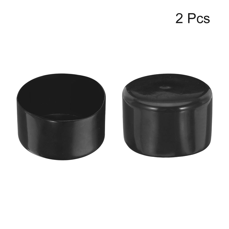 [Australia - AusPower] - uxcell 2pcs Rubber End Caps 100mm(4 inch) ID Vinyl Round Tube Bolt Cap Cover Screw Thread Protectors Black 