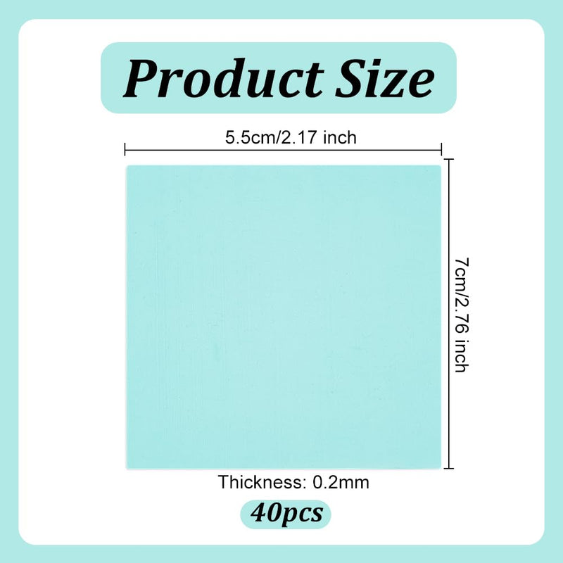 OLYCRAFT 40pcs Resin Tapes 2.7x2.2inch UV Seamless Sticky Paper Tape Rectangle Traceless Adhesive Tape Green Epoxy Resin Tape for Metal Frame Open Bezel Setting Pendant Jewelry Craft Making