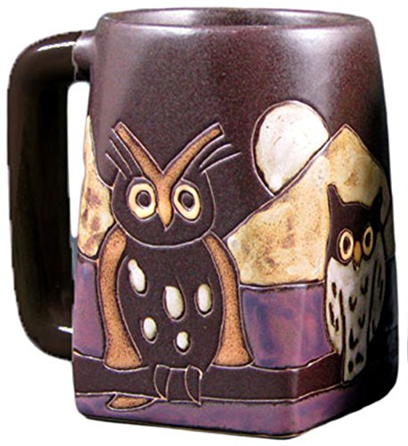 One (1) MARA STONEWARE COLLECTION - 12 Oz Coffee Cup Collectible Square Bottom Dinner Mugs - Night Owl