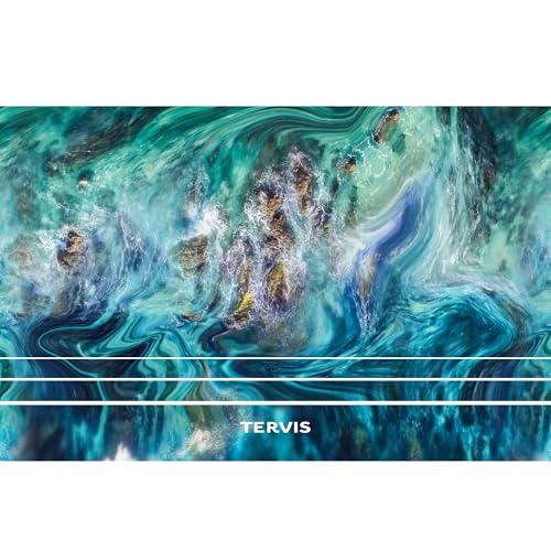Tervis Traveler Teal Splash Triple Insulated Tumbler Travel Cup Keeps Drinks Cold & Hot, 30oz with Straw Lid, Stainless Steel Multicolor
