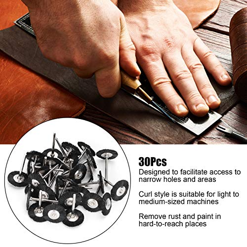 [Australia - AusPower] - Pack of 30 Wire Brushes Wire Brush Set Polishing Cleaning Rotary Tool for Drill Rotating Tools [#3] Wire Brushes #3 