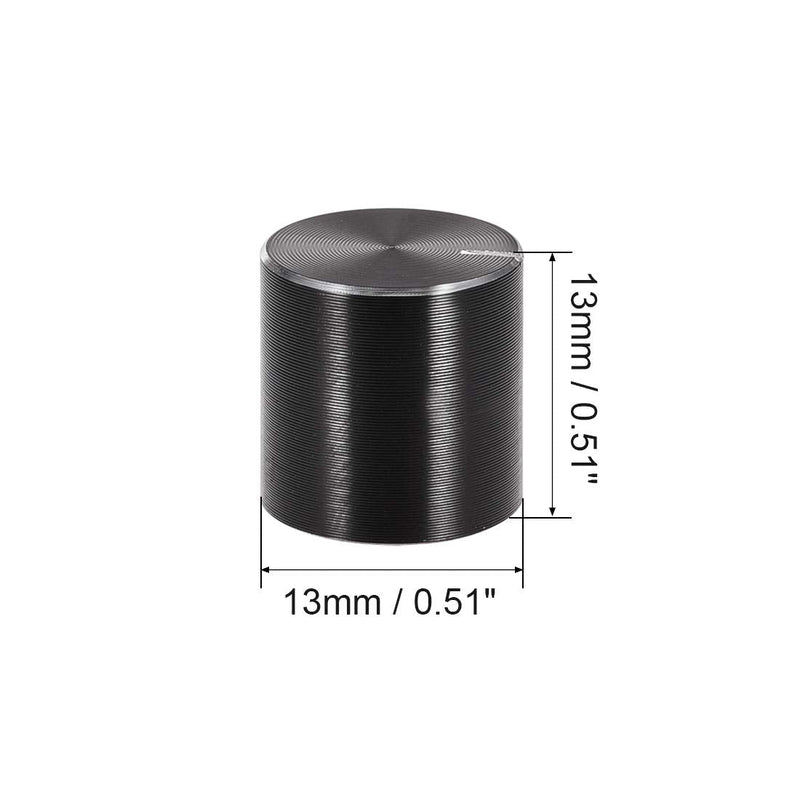 [Australia - AusPower] - uxcell 5pcs Potentiometer Knob Knurled Shaft Black Aluminum Smooth Surface Rotary Knob 13mmx13mm Volume Control Knob 