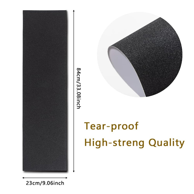 Custom Skateboard Grip Tape 1 Sheet Sticker 33x9inch, Personalized Waterproof Skateboard Stickers Funny Customized Gifts, PureBlack