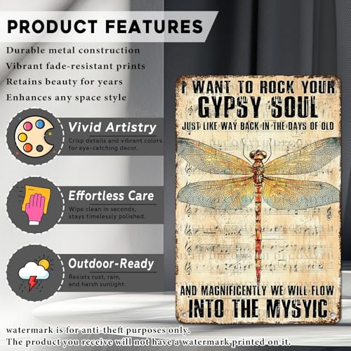 Boho Wall Decor Dragonfly Decor Inspirational Wall Art 12 * 8inch 20X30cm(12*8in)