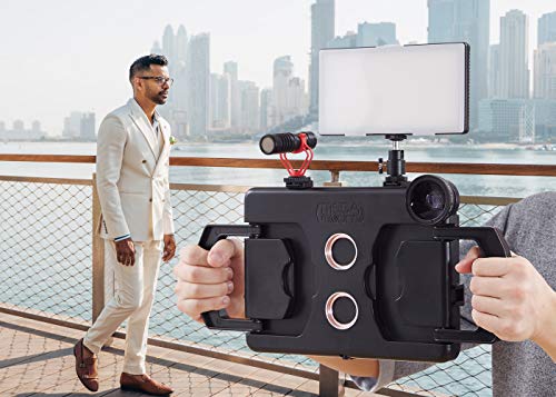 MegaMount Multimedia Rig Case Stabilizer for Apple iPad Pro 12.9" Latest 2021-22 5th Gen M1 2020 4th GEN and 2018 3rd Gen Attach Lenses Lights Mics for Video Recording. Mounts on Tripods and Monopods