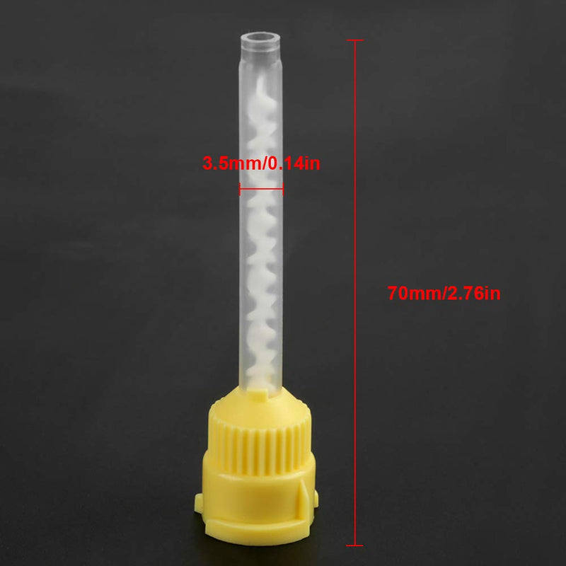 ciciglow Mixing Tip, 50pcs 70mm Disposable Silicone Mixing Tip 4.2mm 1:1