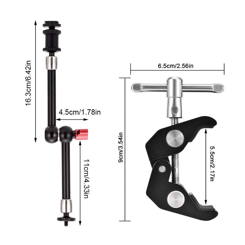 [Australia - AusPower] - UTEBIT 11 inch Magic Arm, Camera Mount Articulating Friction Arms with Super Crab Clamp for DSLR Camera Rig, Flash Light, LED Lights, LCD Monitor 11 inch-Magic Arm+Super Clamp 