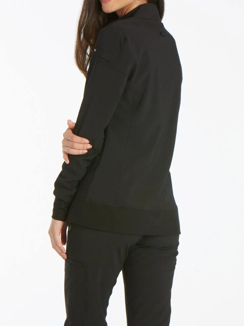 [Australia - AusPower] - iflex by Cherokee Uniforms Zip Front Scrub Jackets for Women CK303 Large Black 