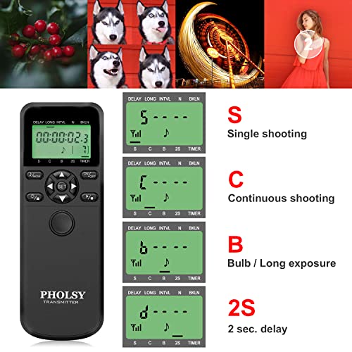 Camera Remote Shutter Release PHOLSY S8 Wireless Intervalometer for Sony S8 WT for Sony