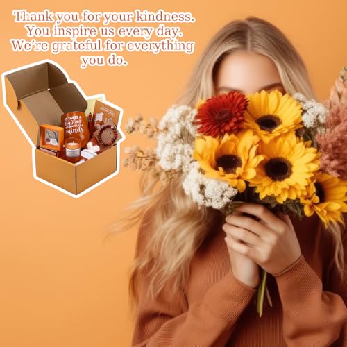 Funnymoom 10 Pcs Teacher Appreciation Gifts Set Thank You Ideas Gifts Best Retirement Appreciation Presents Birthday Souvenirs for Women Employees Coworkers Gift(Orange) Orange