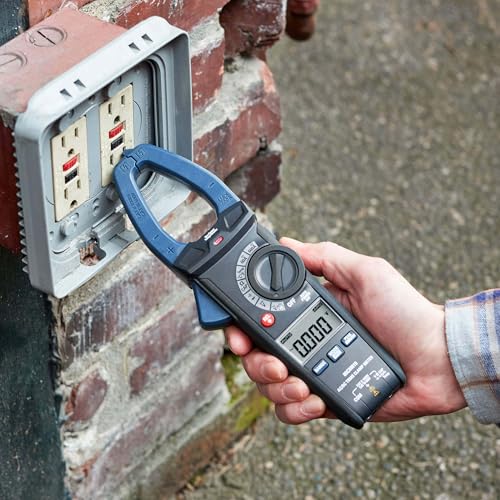 Amazon Basics Clamp Meter 600A AC/DC True RMS NCV Flashlight 6000 Counts Black