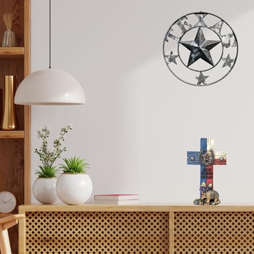 BestGiftEver God Bless Texas Faux Wood Cross - Rustic Tabletop Decor