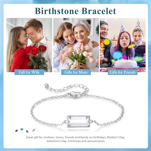 RIPFEVURN Bar Cremation Jewelry Urn Bracelet for Ashes for Women Small Glass Cube Memorial Ashes Keepsake Link Bracelet Silver-White