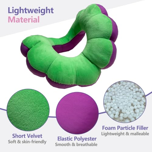 Bed Sore Cushion for Pressure Relief, Donut Pillow for Sitting Sleeping, Flower Positioning Pillow for Ear, Elbow, Leg Support, Desk Nap Pillow for Office, Home, Travel (Magenta & Purple) Magenta & Purple