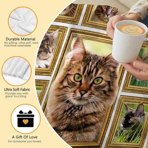 Maine Coon Cat Throw Blanket Super Soft Flannel Blanket Home Decor,Plush Fuzzy Cozy Lightweight Bed Quilt Blanket for Couch Bed Sofa All Season,60"x80"-Adults/Twin Size Maine Coon Cat2 60"x80"-Adults/Twin Size
